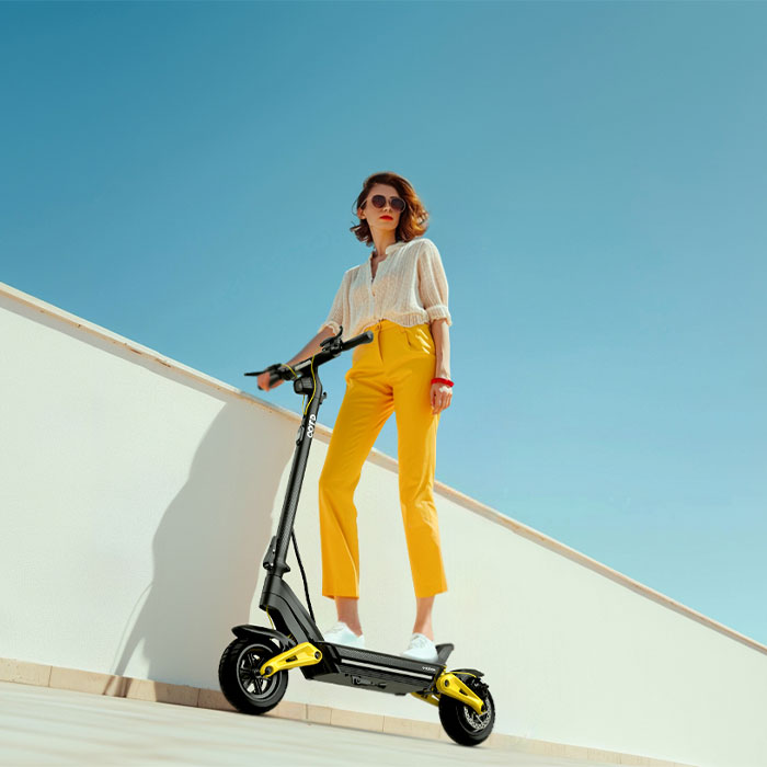 Folding Electric Scooter - Estoque da ue c-tipo amortecimento dupla